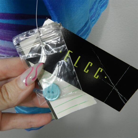 Erin London ELCC Sheer Burnout Striped Blouse Plus Size 1X Blue Multicolor Top - Picture 11 of 16